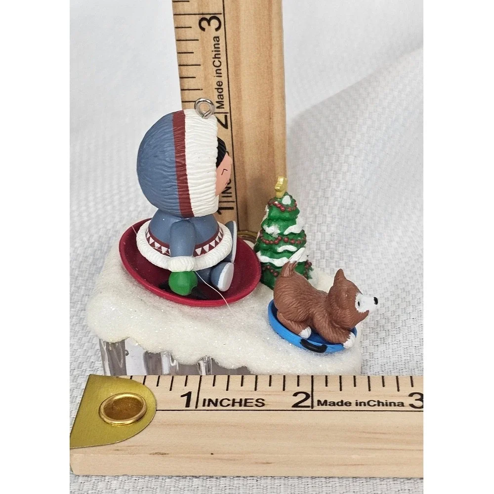 Hallmark Keepsake 2008 Christmas Ornament Child Husky Dog Sledding Winter Scene